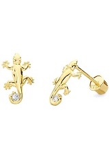 catchy teeny-tiny polished lizard infant screw back earrings